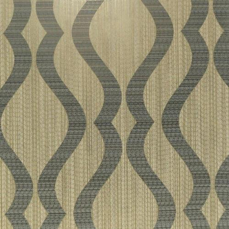 FD25062 - Tempus Wavy Stripe Gold Black Fine Decor Wallpaper