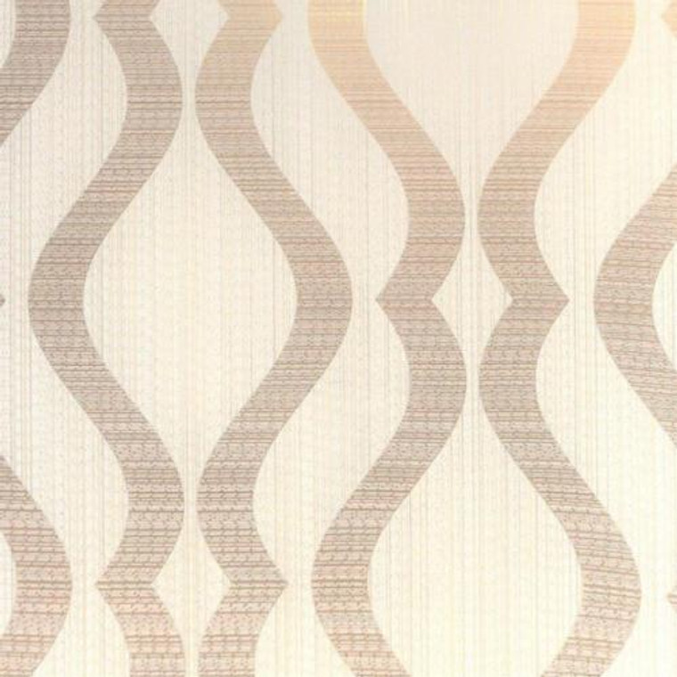 FD25065 - Tempus Wavy Stripe Cream Copper Fine Decor Wallpaper