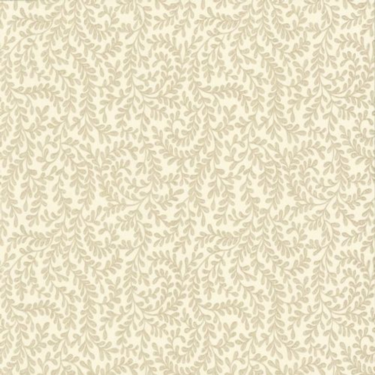 1838 Wallcoverings 1601-104-03 - Rosemore Small Leaf Trail Neutral 1838 Wallpaper roll - luxury design for UK feature walls