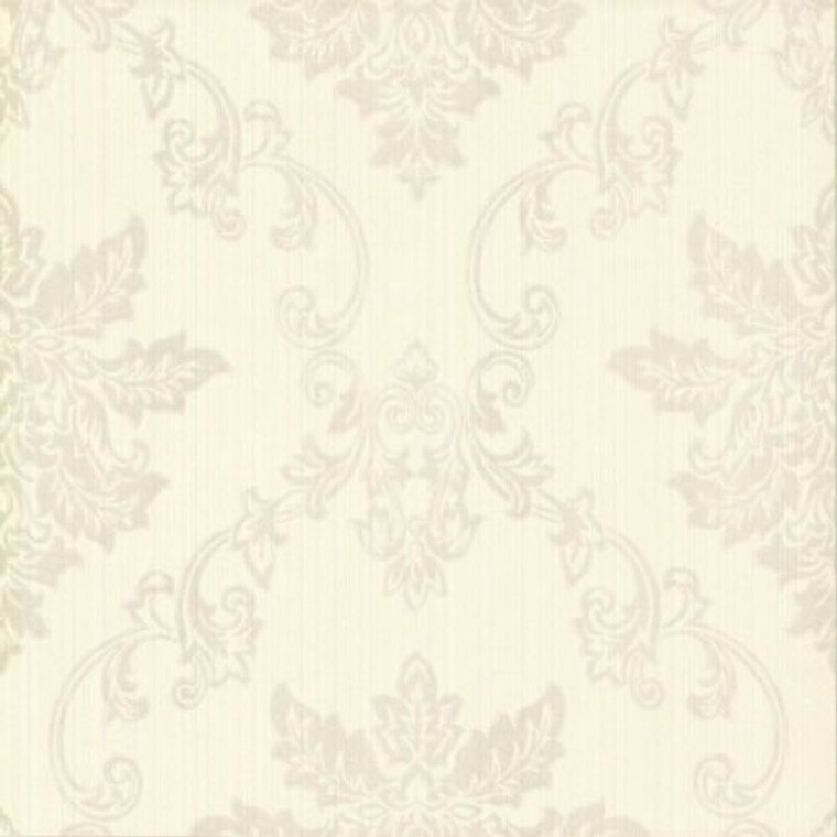 1601-106-02  - Rosemore Damask Striped Cream Taupe 1838 Wallpaper