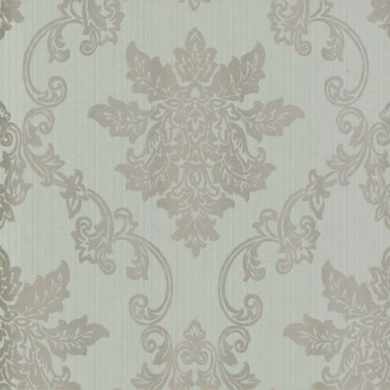 1601-106-04  - Rosemore Damask Striped Duck Egg 1838 Wallpaper