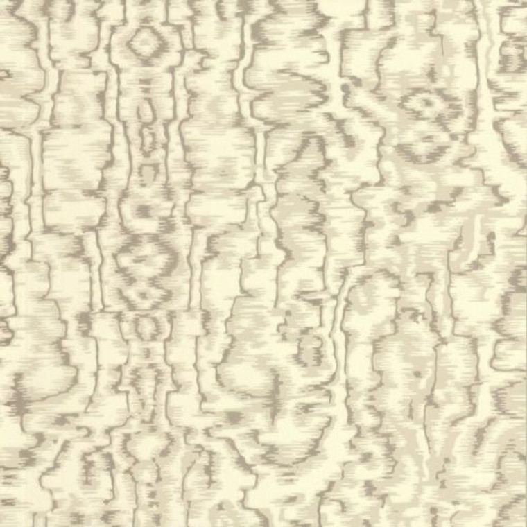 1838 Wallcoverings 1602-105-01 - Avington Moire Silk Fabric Effect Cream Metallic 1838 Wallpaper roll - luxury design for UK feature walls