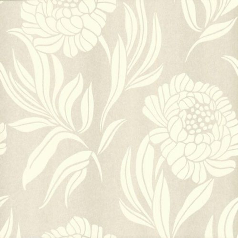 1602-106-01  - Avington Large Floral Motif Cream Beige 1838 Wallpaper