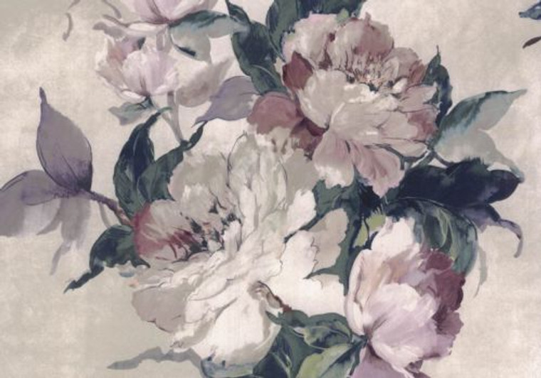 1838 Wallcoverings 1703-108-01 - Camellia Large Bold Flowers Ivory 1838 Wallpaper roll - luxury design for UK feature walls