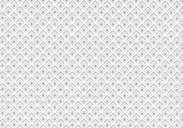 1838 Wallcoverings 1703-112-02 - Camellia Geometric Grey 1838 Wallpaper roll - luxury design for UK feature walls