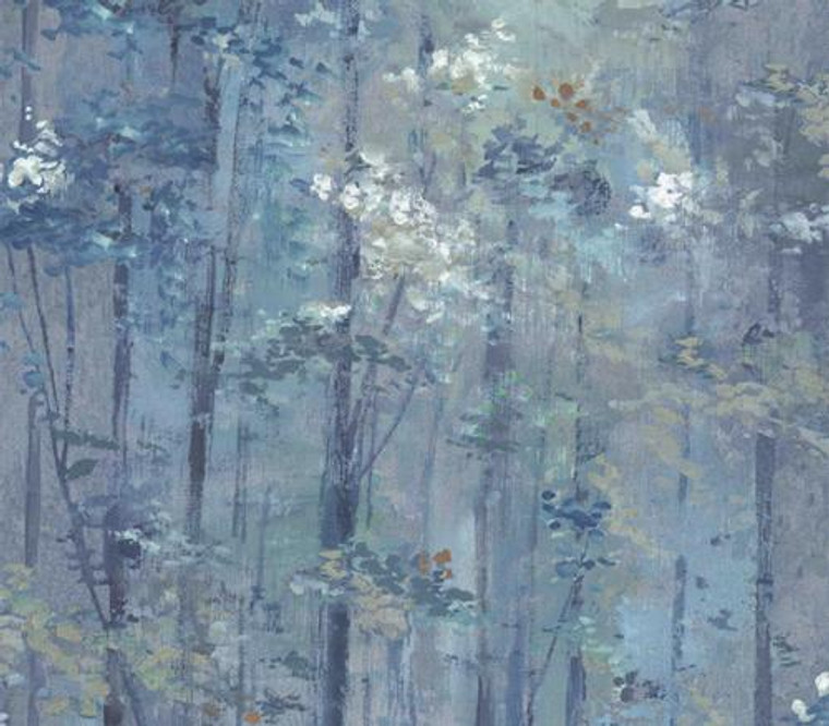 1804-118-03  - Aurora Woodlands Blue Ivory 1838 Wallpaper