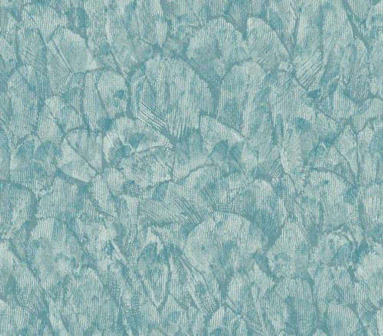 1804-119-03  - Aurora Feathers Plumage Teal 1838 Wallpaper