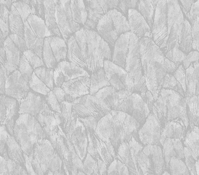 1804-119-05  - Aurora Feathers Plumage Silver Grey 1838 Wallpaper