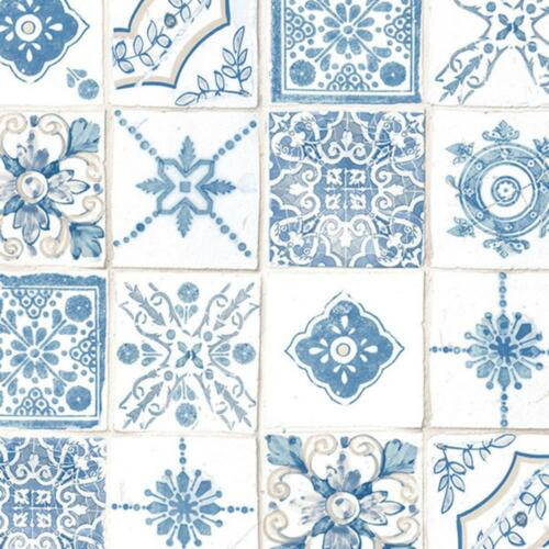 Galerie CK36622 - Kitchen Style 3 Ceramic Tiles Blue White Galerie Wallpaper roll - luxury design for UK feature walls