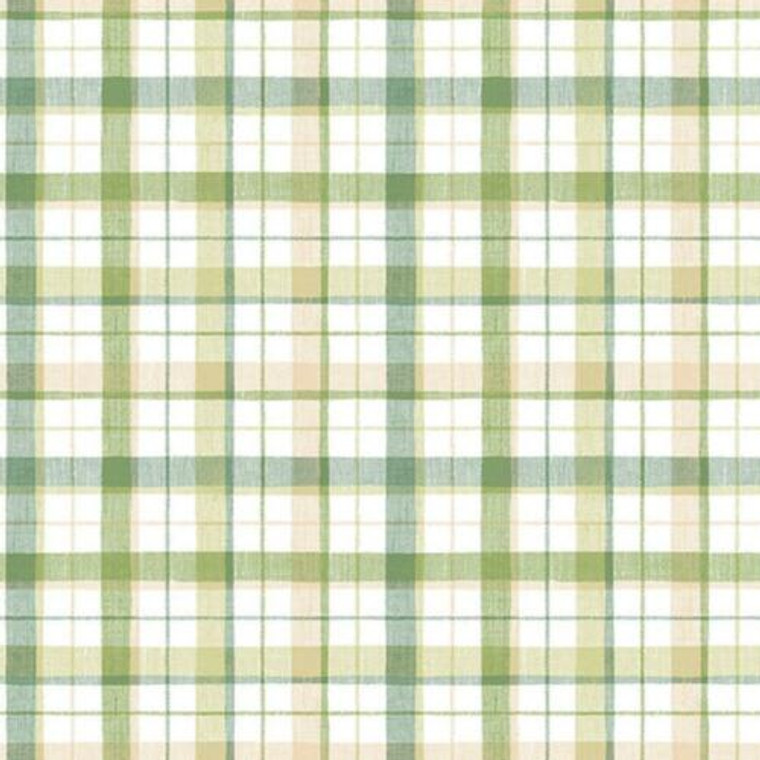 CK36626 - Kitchen Style 3 Plaid Checked Green White Galerie Wallpaper