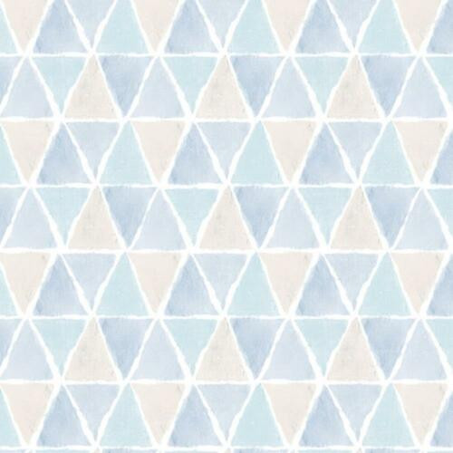 Galerie CK36638 - Kitchen Style 3 Geometric Triangles Blue Beige Galerie Wallpaper roll - luxury design for UK feature walls