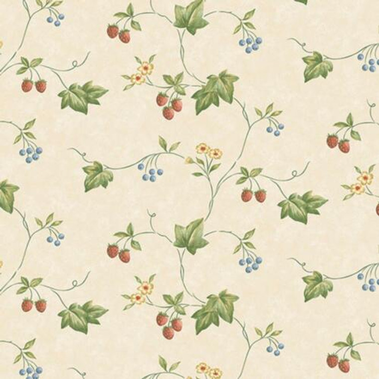 KE29900 - Kitchen Style 3 Leafy Fruit Trail Multicoloured Galerie Wallpaper