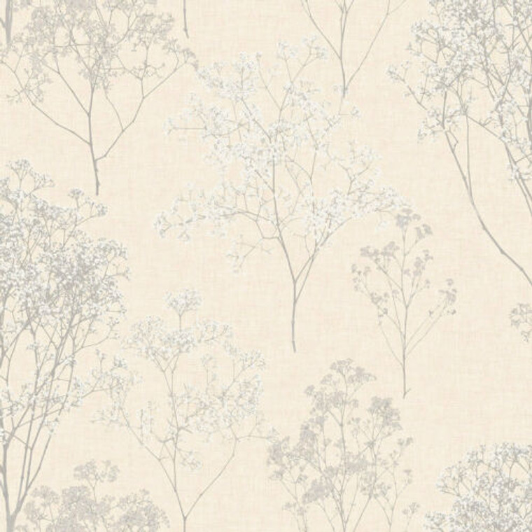 FH37509 - Homestyle Flowering Trees Grey White Cream Galerie Wallpaper