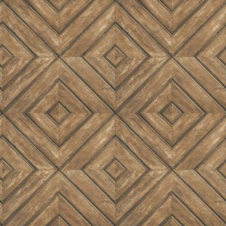 FH37512 - Homestyle Natural Wooden Tile Effect Rich Brown Galerie Wallpaper