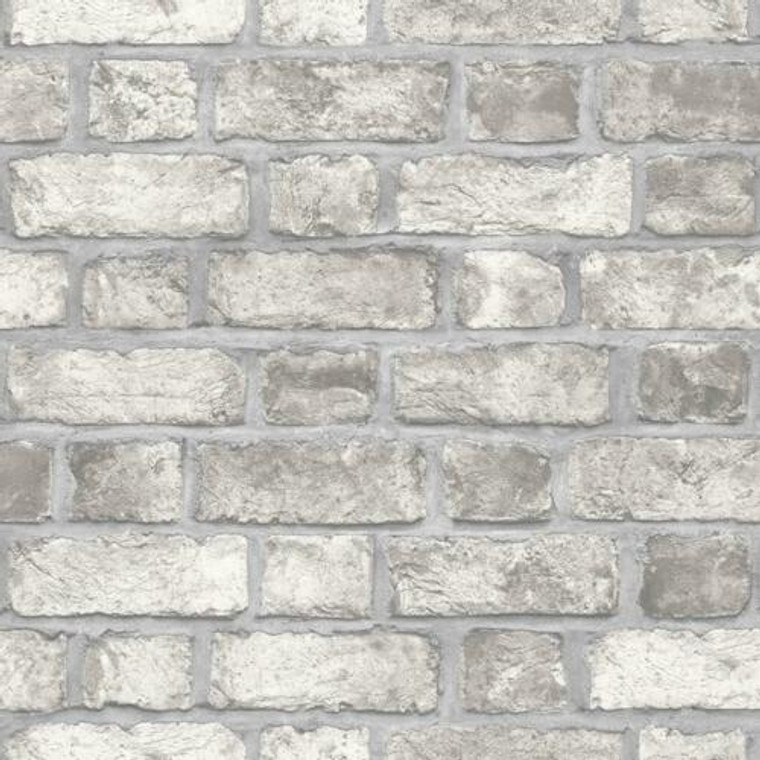 FH37517 - Homestyle Graphic Brick Design White Grey Galerie Wallpaper