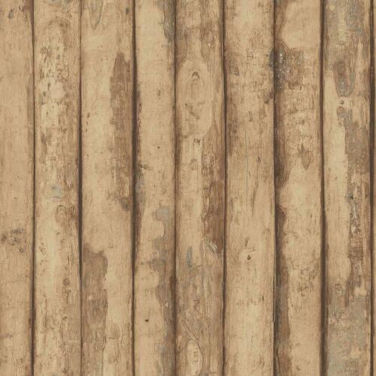 FH37536 - Homestyle Rustic Wooden Logs Brown Galerie Wallpaper