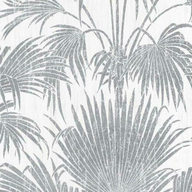 BEEP82249122 - Belle Epoque Grey-Argent Palm Leaves Casadeco Wallpaper
