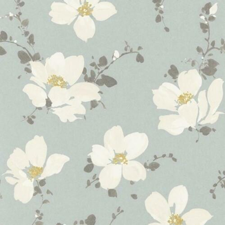 FLRE82326116 - Florescence  White Blue Floral Casadeco Wallpaper