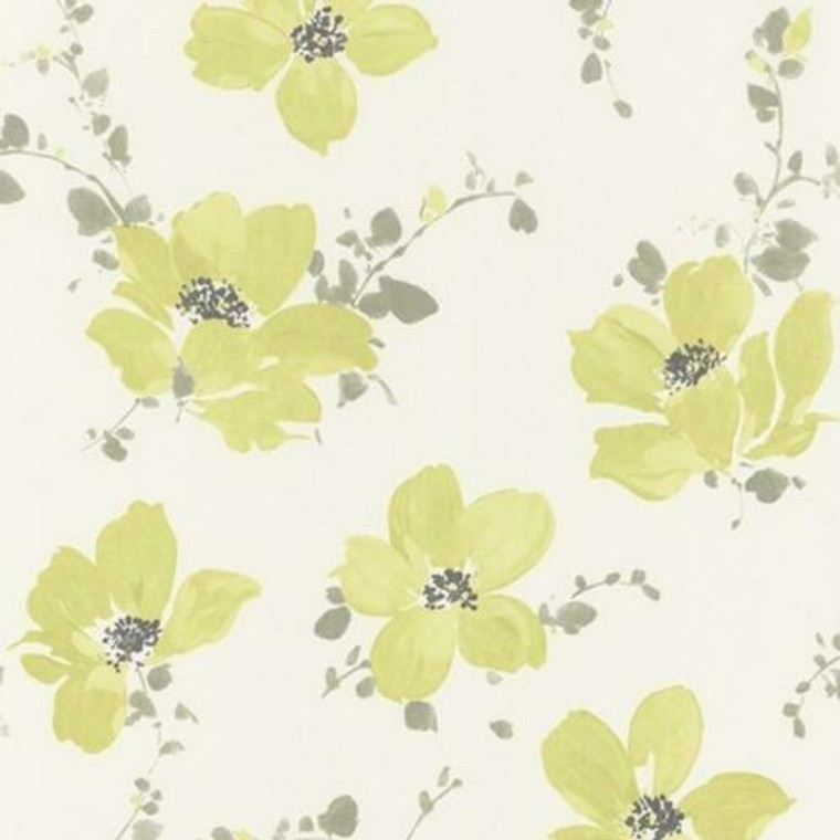 FLRE82327210 - Florescence  Lemon Yellow Floral Casadeco Wallpaper
