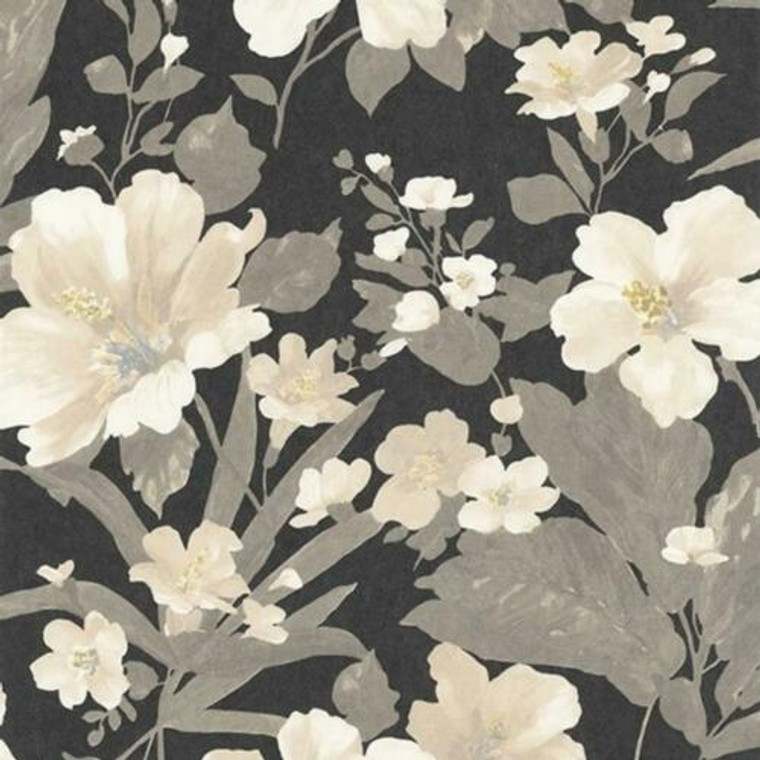 FLRE82349508 - Florescence  Beige Charcoal Floral Casadeco Wallpaper