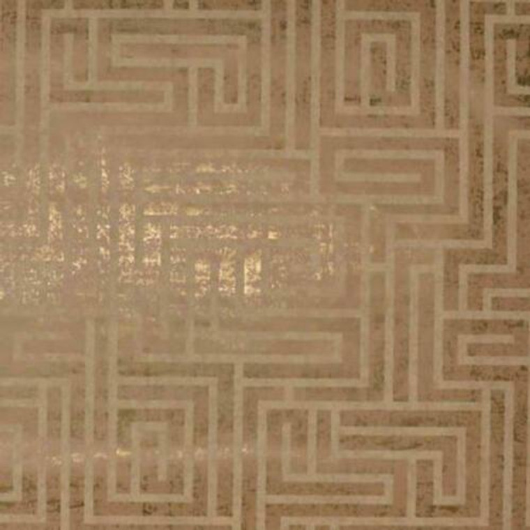 Y6220203 - Mid Century Gold Cream Beige Maze Labryinth SJ Dixons Wallpaper