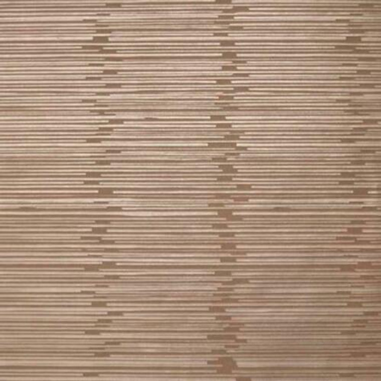 Y6220303  - Mid Century Copper Brown Metallic Mesh Stripes SJ Dixons Wallpaper