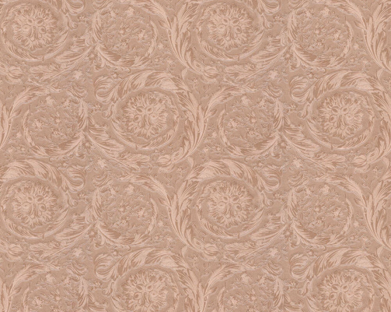 366922 - Versace 4 Feather Like Design Copper  Silver AS Creation Wallpaper