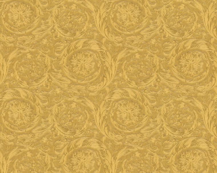 366923 - Versace 4 Feather Like Design Gold  Yellow AS Creation Wallpaper