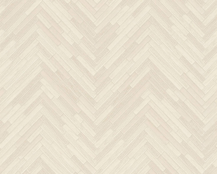 370515 - Versace 4 Tiled Wooden Effect Beige Cream AS Creation Wallpaper