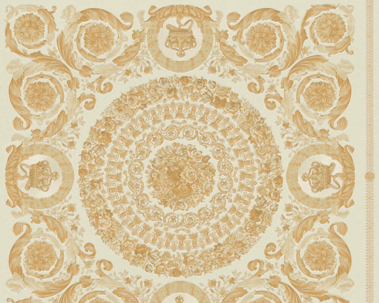 370552 - Versace 4 Ornamental Baroque Beige Cream Gold   AS Creation Wallpaper