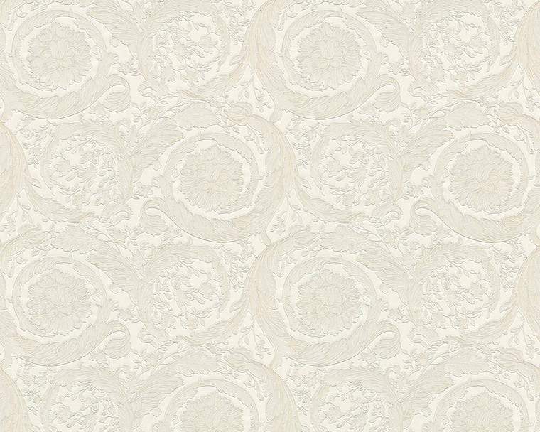 935832 - Versace 4 Floral Swirls Cream AS Creation Wallpaper