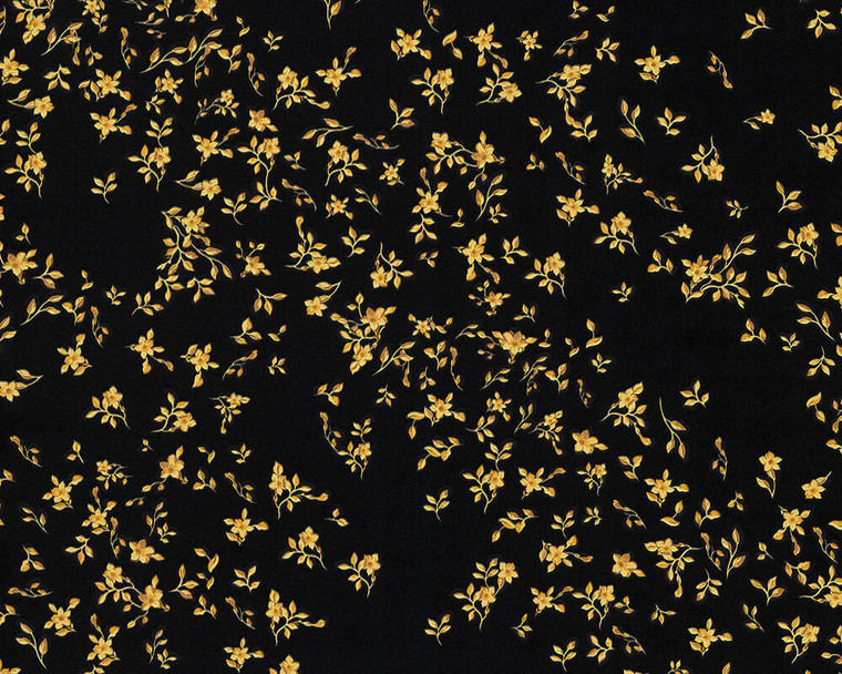 935854 - Versace 4 Floral Black Gold AS Creation Wallpaper