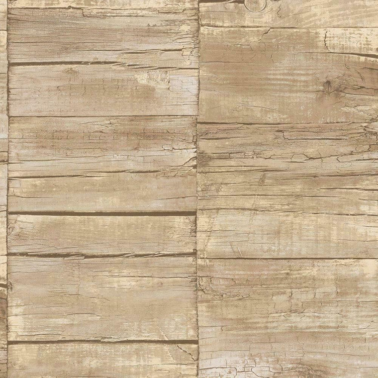 G45340 - Grunge Textured Wood Brown Galerie Wallpaper