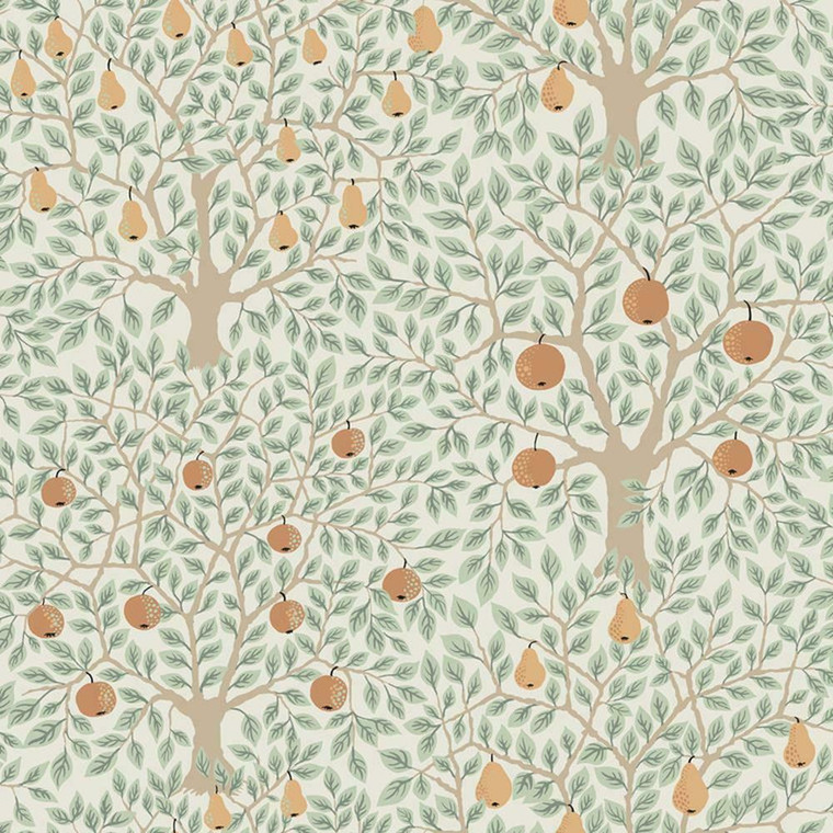 33011 - Apelviken Apples Pears Branches White/green Galerie Wallpaper