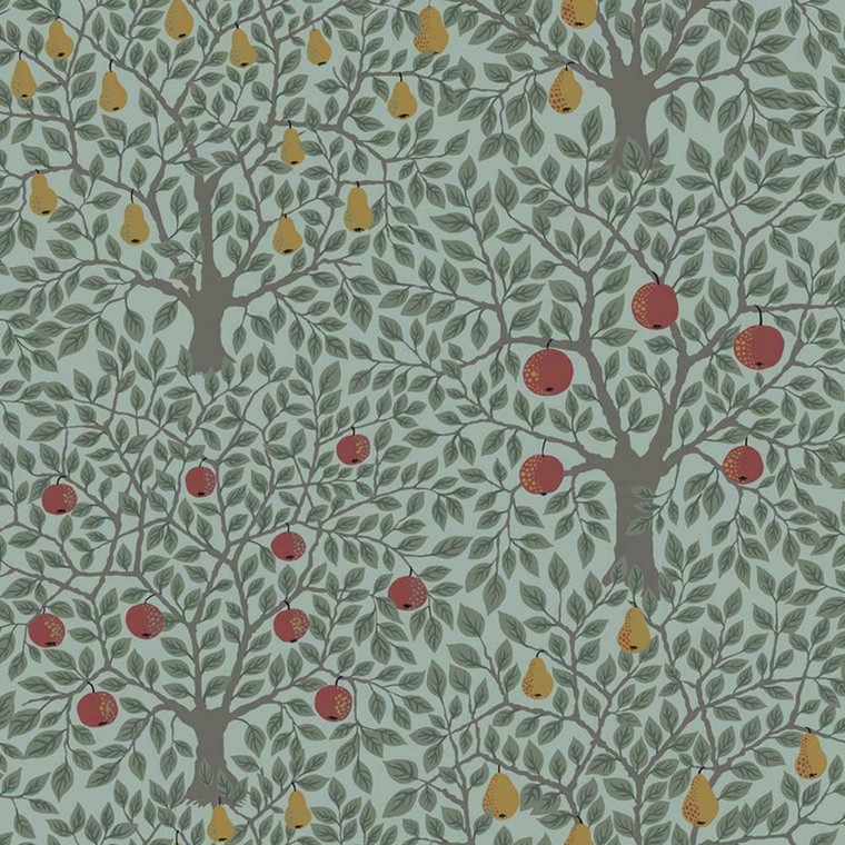 33014 - Apelviken Apples Pears Branches Green Galerie Wallpaper