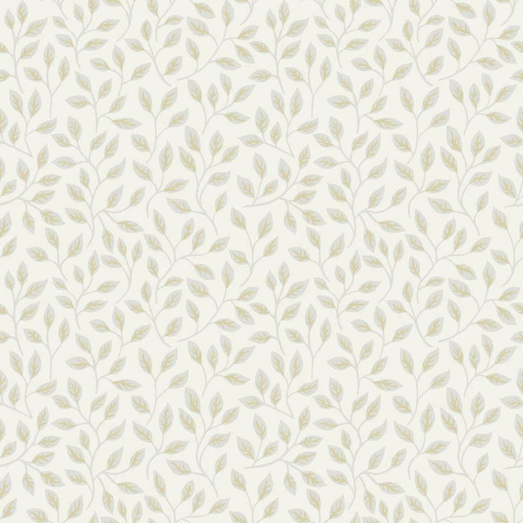 33015 - Apelviken Floating Leaf Sprigs White Galerie Wallpaper