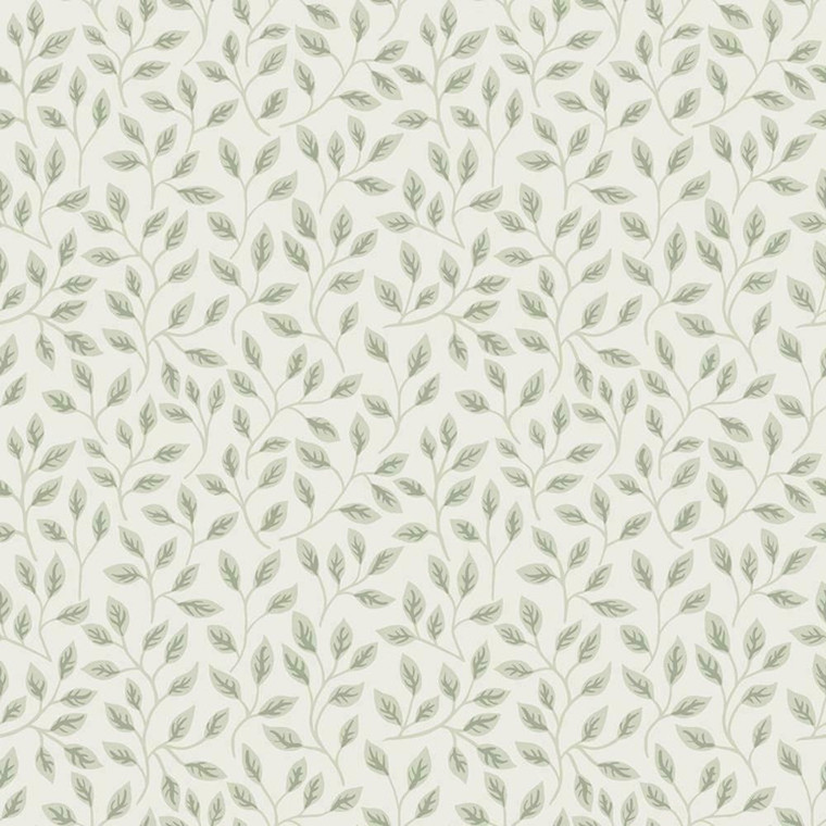 33019 - Apelviken Floating Leaf Sprigs White/green Galerie Wallpaper