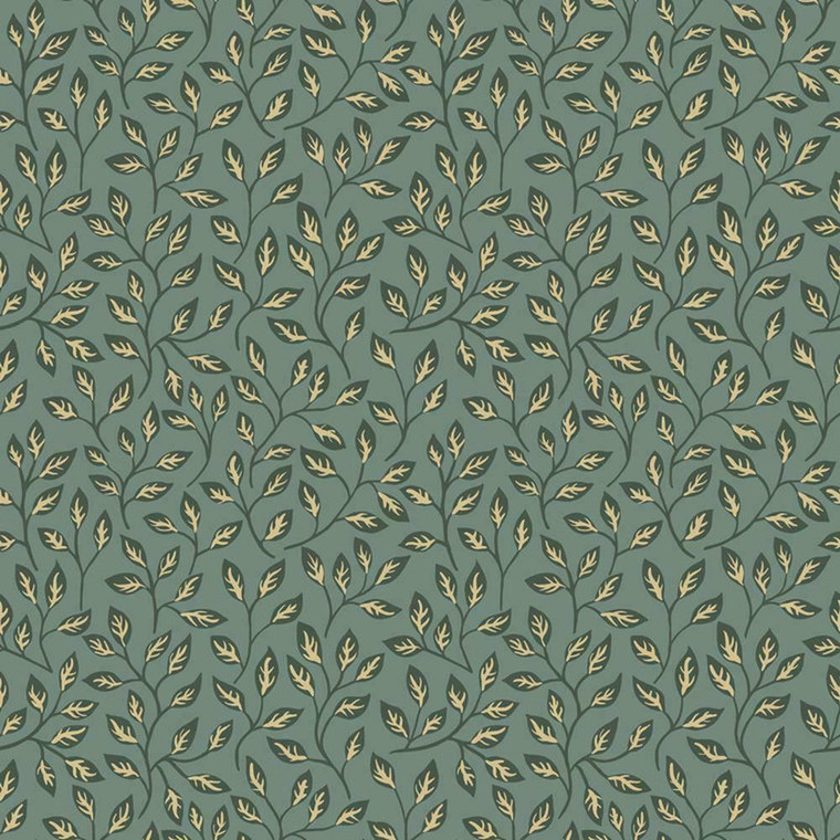 Galerie 33020 - Apelviken Floating Leaf Sprigs Green Galerie Wallpaper roll - luxury design for UK feature walls