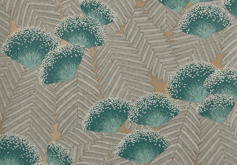 1838 Wallcoverings 1907-138-02 - Elodie Floral Bursts Emerald 1838 Wallpaper roll - luxury design for UK feature walls