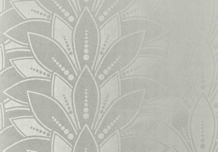 1838 Wallcoverings 1907-139-04 - Elodie Art Deco Leaf Bead Foil Pearl 1838 Wallpaper roll - luxury design for UK feature walls