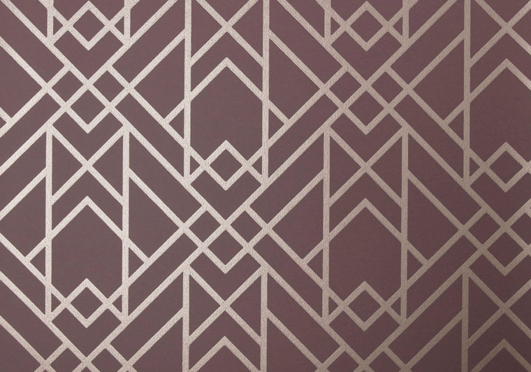 1907-140-02 - Elodie Geometric Symmetrical Lines Plum 1838 Wallpaper