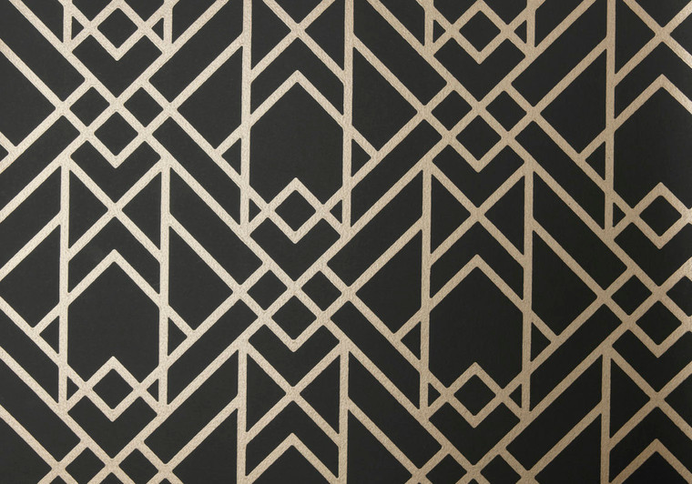 1907-140-03 - Elodie Geometric Symmetrical Lines Jet 1838 Wallpaper