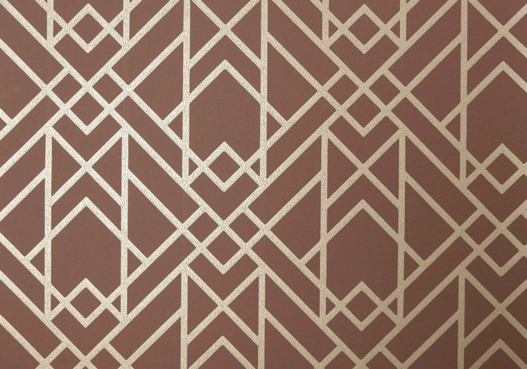 1838 Wallcoverings 1907-140-04 - Elodie Geometric Symmetrical Lines Amber 1838 Wallpaper roll - luxury design for UK feature walls