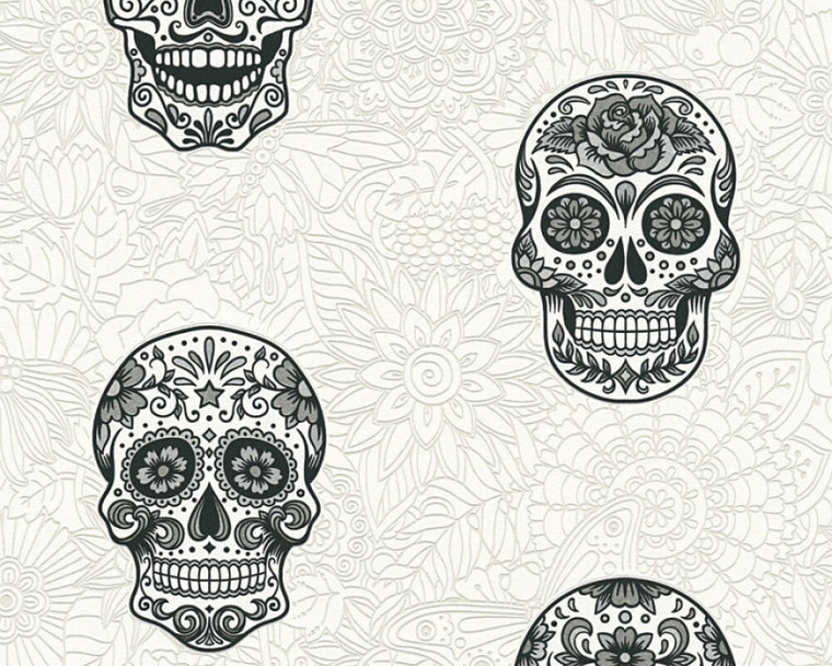 358171 - Boys & Girls Skulls Black White AS Creation Wallpaper