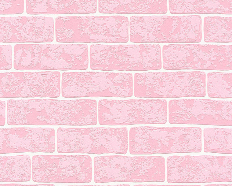 359812 - Boys & Girls Brickwork Pink White AS Creation Wallpaper