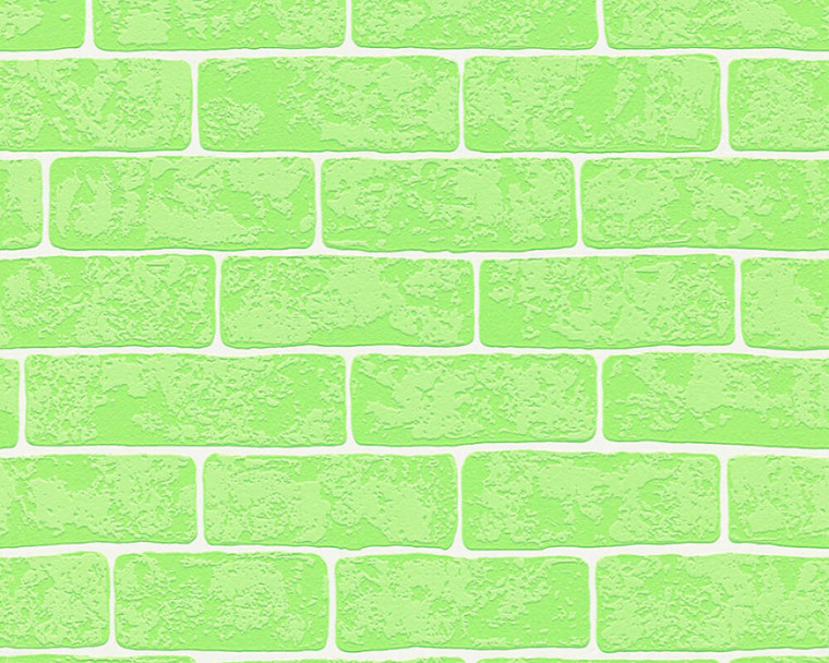 359813 - Boys & Girls Brickwork Green White AS Creation Wallpaper