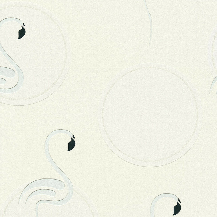 369981 - Boys & Girls Swans Anthracite White AS Creation Wallpaper