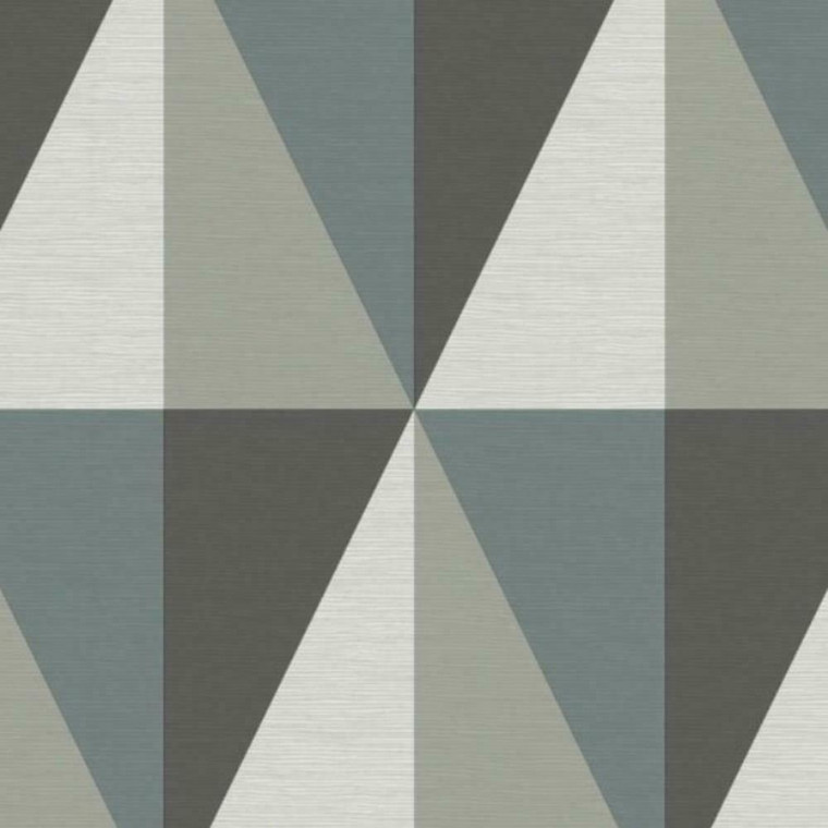 FD25539 - Theory Geometric Diamond Teal Grey Fine Decor Wallpaper