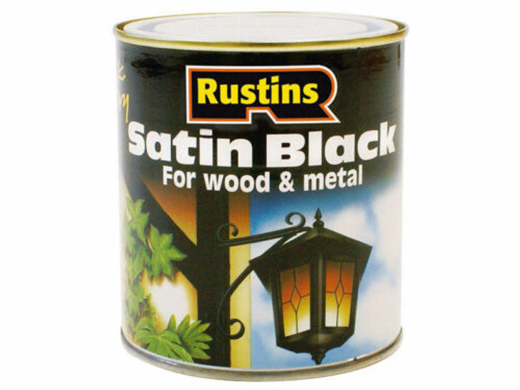 Rustins Quick Dry Water Based Satin Black 500ml