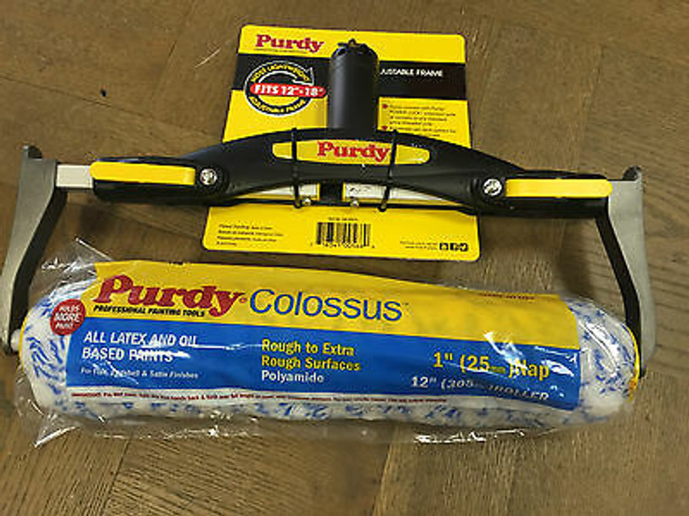 Purdy Quick Connect 12"-18" Adjustable Paint Roller Frame + 12" Colossus Roller